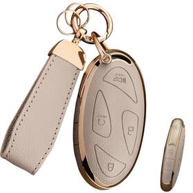 Xdkfc01 Wiilemz Hyundai Key Fob Cover Leather Tpu Case For Ioniq 6 Kona Tucson 7 Buttons