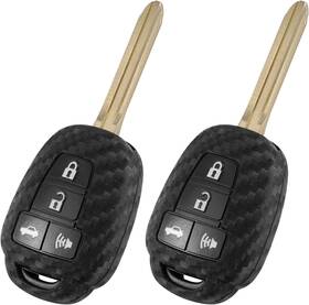 Tybh4-sce2 Worcas 2 Pcs Key Fob Cover Carbon Fiber Type-bh 4 Button Black