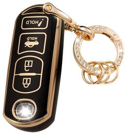 Ysk2401 Wsauto Mazda Key Fob Cover Tpu Case With Gold Bling Keychain For 3 6 8