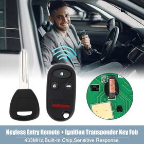 X Autohaux 639664887421 433mhz Keyless Entry Remote Ignition Transponder Key Fob For Honda Civic Accord