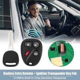 X Autohaux 670279380310 315mhz Keyless Entry Remote Ignition Transponder Key Fob For Chevrolet Malibu
