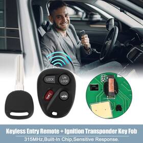 X Autohaux 670279380327 1 Set 315mhz Keyless Entry Remote Ignition Transponder Key Fob For Gmc Savana