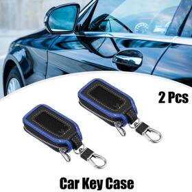 X Autohaux 723115126266 2pcs Car Key Case Faux Leather Zipper Fob Auto Remote Protector