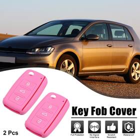 X Autohaux 723115242270 2 Pcs Pink Silicone Remote Control Key Fob Shell For Volkswagen Gti 3 Button