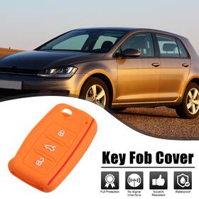 X Autohaux 723115242539 Orange Silicone Car Remote Control Key Fob Shell For Volkswagen Gti 3 Button