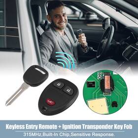 X Autohaux 724117732998 1 Set 315mhz Keyless Entry Remote Ignition Transponder Key Fob For Gmc Sierra