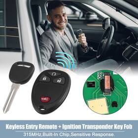 X Autohaux 724117733018 1 Set 315mhz Keyless Entry Remote Ignition Transponder Key Fob For Gmc Yukon X Autohaux 724117733018 1 Set 315mhz Keyless Entry Remote Ignition Transponder Key Fob For Gmc Yukon