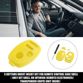 X Autohaux 724117733308 3 Buttons Keyless Entry Remote Key Fob Shell Case Kit For Honda Cr-v Yellow