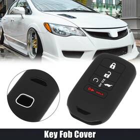 X Autohaux 782685288446 Car Key Fob Cover 5 Button Protective Case Black For Honda Accord Civic Cr-v