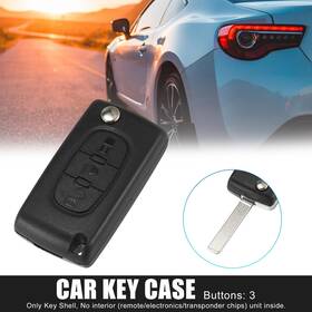 X Autohaux 782685560733 3 Key Buttons Car Fob Case Shell Black For Citroen C2 C3 C4 Picasso C5 C6 C8