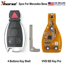 A01sa2126 Xhorse Sa1794-b 5x Vvdi Be Key Pro For Mercedes Benz No Points With 4 Buttons Shell