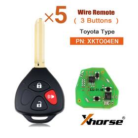 Sa1779-c1 Xhorse 5x Wire Universal Remote Key Toyota Type Flat Right 3 Buttons Xkto04en