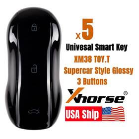 Xssc01en Xhorse Sa2217 5x Universal Smart Key Xm38 Toy.t Supercar Style Glossy 3 Button