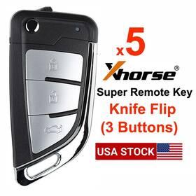 Xekf21en Xhorse 5x Universal Super Remote Key Knife Flip 3 Buttons For Vvdi Max