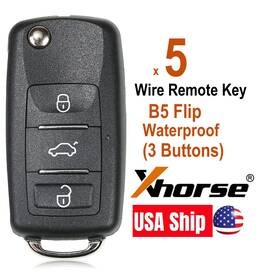 Xkb510en Xhorse 5 Universal Wire Remote Key Flip B5 Style Waterproof 3 Buttons Xkb510en Xhorse 5 Universal Wire Remote Key Flip B5 Style Waterproof 3 Buttons