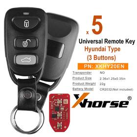 Xkhy20en Xhorse Universal Wire Remote Key For Hyundai Style 3 Buttons Vvdi2