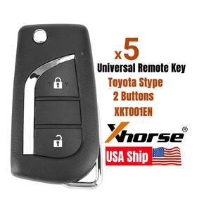 Xkto01en Xhorse 5 X Universal Remote Key For Toyota Flip 2 Buttons Max Pro