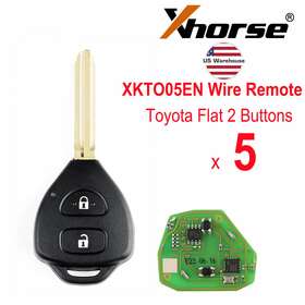 Xkto05en Xhorse 5x Wire Remote Key Flat 2 Buttons Triangle For Toyota Work Vvdi