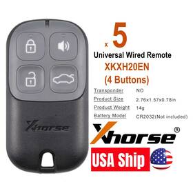 Xkxh20en Xhorse 5x Universal Garage Remote Key Black Color 4 Buttons For Vvdi2