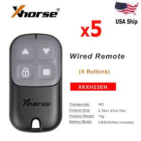 Xkxh23en Xhorse 5 X Wire Remote Key Garage Door 4 Button For Vvdi Tool/vvdi2
