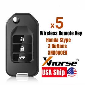 Xnho00en Xhorse 5 X Wireless Universal Flip Remote Key For Honda Style 3 Button