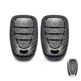 Fo115 Xotic Tech 2x Matte Black Carbon Fiber Pattern Keyless Entry Key Holder Protector For Chevy
