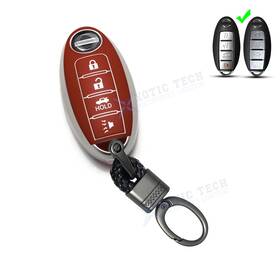 Fo128br Xotic Tech #fo128br Brown Tpu Full Seal Remote Control Key Cover Holder Shell Case Chain For Nissan Fo128br Xotic Tech #fo128br Brown Tpu Full Seal Remote Control Key Cover Holder Shell Case Chain For Nissan