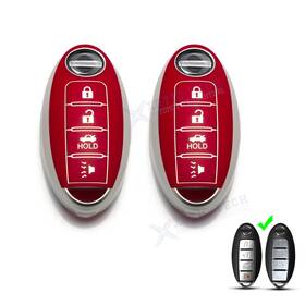 Fo128r Xotic Tech #fo128r 2x Red Soft Tpu Full Protect Key Shell Case Protector For Nissan Sentra Murano Fo128r Xotic Tech #fo128r 2x Red Soft Tpu Full Protect Key Shell Case Protector For Nissan Sentra Murano