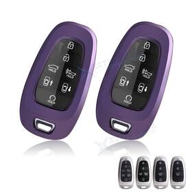 Fo154pl Xotic Tech #fo154pl 2x Purple Tpu Full Covered Key Fob Holder Case Skin For Hyundai Sonata Tucson