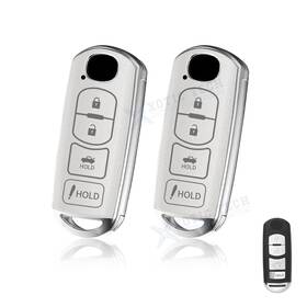 Fo156w Xotic Tech #fo156w 2 2pcs White Soft Tpu Grain Leather Shockproof Smart Key Fob Cover For Mazda 3 6