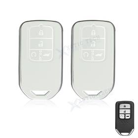 Fo157w Xotic Tech #fo157w 2 2pcs White Tpu Leather Full Protect Key Fob Cover Case For Honda Civic Cr-v Cr-z