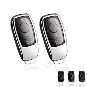Fo160s Xotic Tech #fo160s 2 2pcs Silver Tpu Full Protect Smart With Button Key Fob Cover For Mercedes-benz A B