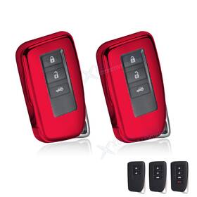 Fo161r Xotic Tech #fo161r 2 2x Red Glossy Tpu Smart Key Cover Case Fob Shell Holder For Lexus Is Gs Ls Es Nx