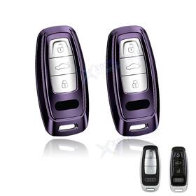 Fo170pl Xotic Tech #fo170pl 2 2pcs Purple Remote Key Fob Protector Shell Case For Audi A6 A3 A4 S3 S6 S7 Q8