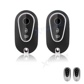 Fo184bk Xotic Tech #fo184bk 2 2pcs Black Tpu Leather Style Key Fob Cover Protector For Mercedes C S Glc-class