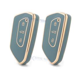 Fo213gy Xotic Tech #fo213gy 2 Gray Soft Tpu Keyless Full Cover Fob Case Holder For Vw Golf 8 Id.4 Gti Gtd R