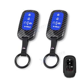 Fo217b Xotic Tech #fo217b 2 2pcs Carbon Fiber Style With Blue Key Fob Protector Case For Honda Accord Pilot Crv
