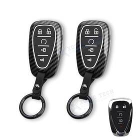 Fo227bk Xotic Tech #fo227bk 2 2x Carbon Fiber Style With Black Key Fob Protector Case For Chevy Malibu Equinox
