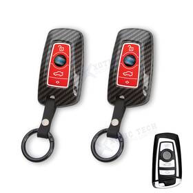 Fo228r Xotic Tech #fo228r 2 2x Carbon Fiber Style With Red Key Fob Protector Case For Bmw 1 3 4 5 6 7 Series