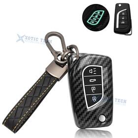 Fo211bk Xotic Tech #fo256bk #fo211bk Carbon Texture Black Car Remote Key Fob Hard Case Cover With Keychain For Toyota