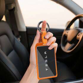 Fo261or Xotic Tech #fo261or Orange Clear Full Protection Key Fob Cover Shell Keychain For Tesla Model 3 Y