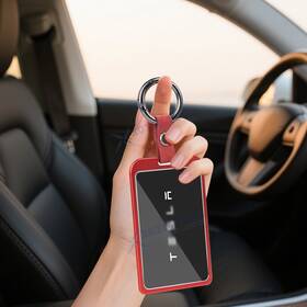 Fo261r Xotic Tech #fo261r Red Clear Full Protection Key Fob Cover Shell Keychain For Tesla Model 3 Y