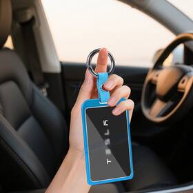 Fo261sb Xotic Tech #fo261sb Sky Blue Clear Full Protection Key Fob Cover Shell Keychain For Tesla Model 3 Y