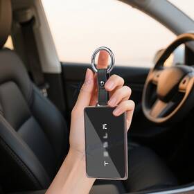 Fo262gy Xotic Tech #fo262gy Clear Tpu Gray Full Protection Key Card Cover Shell Chain For Tesla Model 3 Y