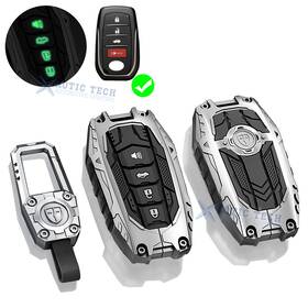 Fo263s Xotic Tech #fo263s Silver Heavy Duty Key Fob Protect Case Keychain For Toyota Tundra Venza Sequoia