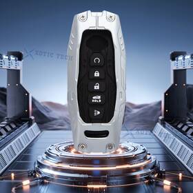 Fo266s Xotic Tech #fo266s Silver Luminous Smart Key Fob Skin Chain For Nissan Kicks Rogue Versa 2023-2025