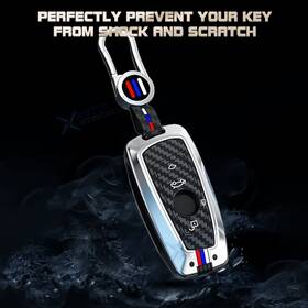 Fo271s Xotic Tech #fo271s Silver Luminous Smart Key Fob Skin Chain For Bmw F25 F26 F87 F80 F82 F83 F10 F12