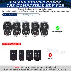 Fo290 Xotic Tech #fo290 2 2pcs Black/red Carbon Fiber Abs Key Fob Cover For Chevy Camaro Cruze Volt Spark