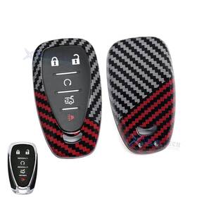 Fo290 Xotic Tech #fo290 Glossy Black Red Carbon Fiber Style Key Case Skin For Chevrolet Bolt Trax Sonic