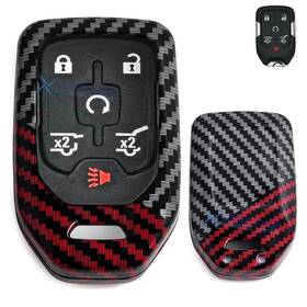 Fo291 Xotic Tech #fo291 Black/red Mix Color Carbon Fiber Key Fob Cover For Gmc Yukon/xl/denali Acadia Fo291 Xotic Tech #fo291 Black/red Mix Color Carbon Fiber Key Fob Cover For Gmc Yukon/xl/denali Acadia
